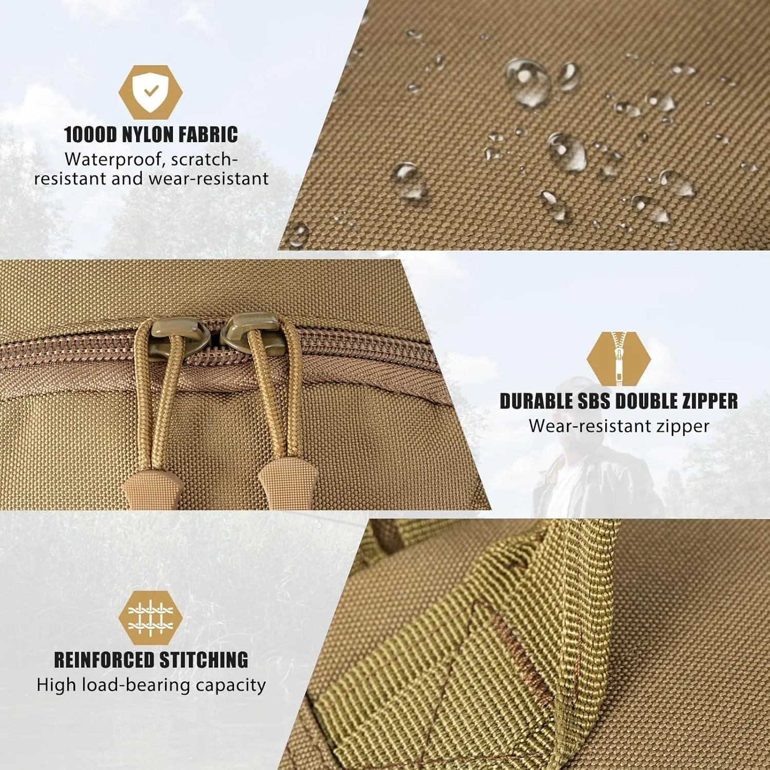Fishing Backpack Tackle Sling Bag, Tactical Fishing Tackle Backpack with Rod & Gear Holder, Outdoor Fishing Pack Shoulder Bag