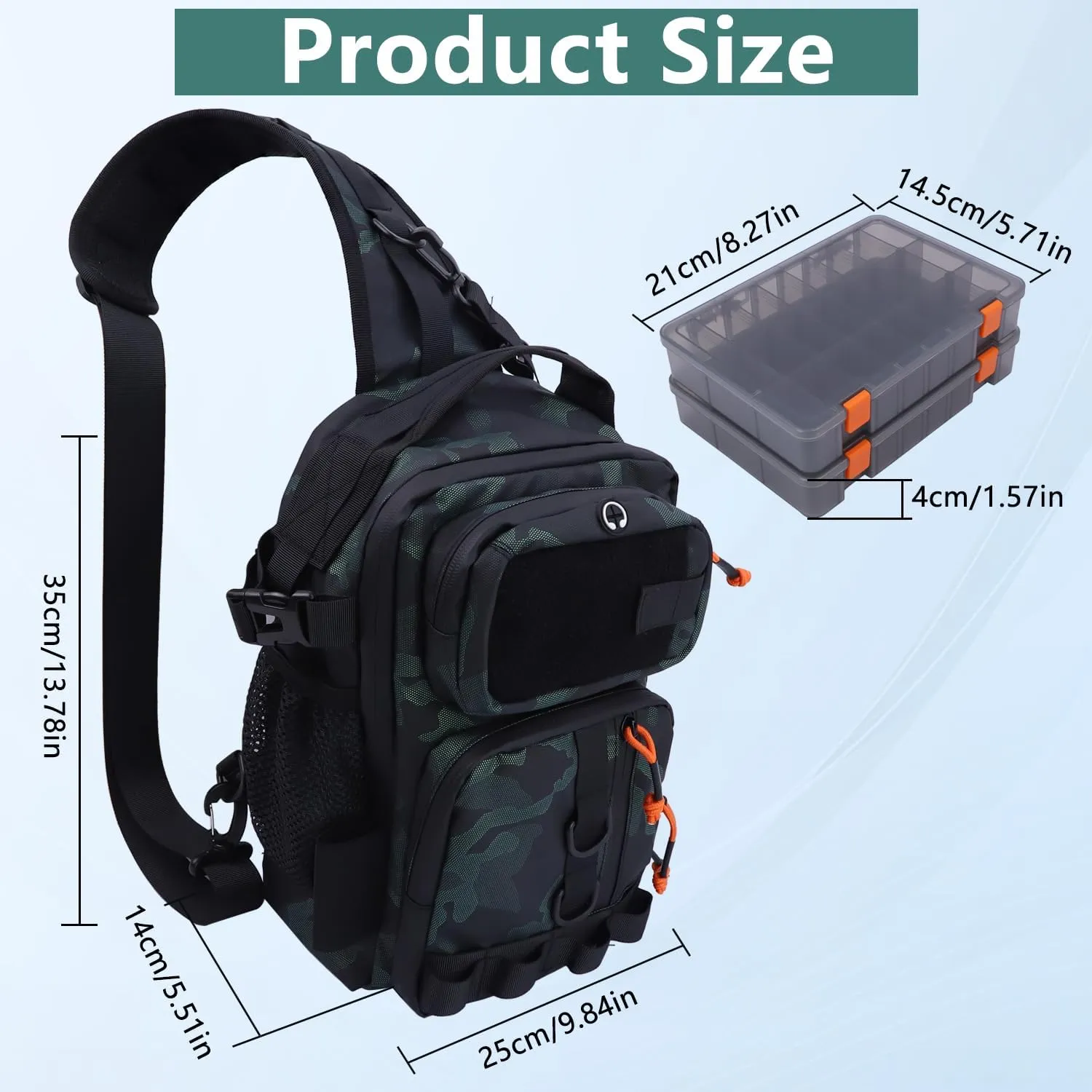 Fishing Backpack Tackle Storage Bag with 2 Tackle Boxes, Lightweight Outdoor Water-Resistant Fish Shoulder Bag Store Fish Gear for Fishing(Green)