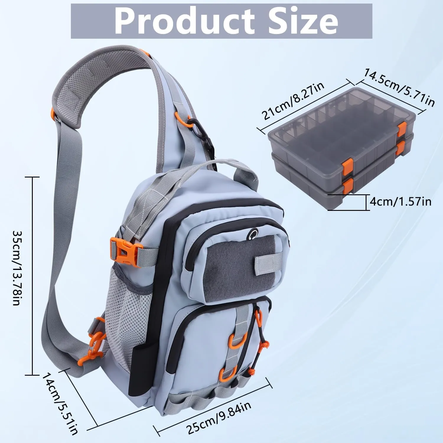 Fishing Backpack Tackle Storage Bag with 2 Tackle Boxes,Lightweight Outdoor Water-Resistant Fishing Shoulder Bag Store Fishing Gear for Fishing(Grey)