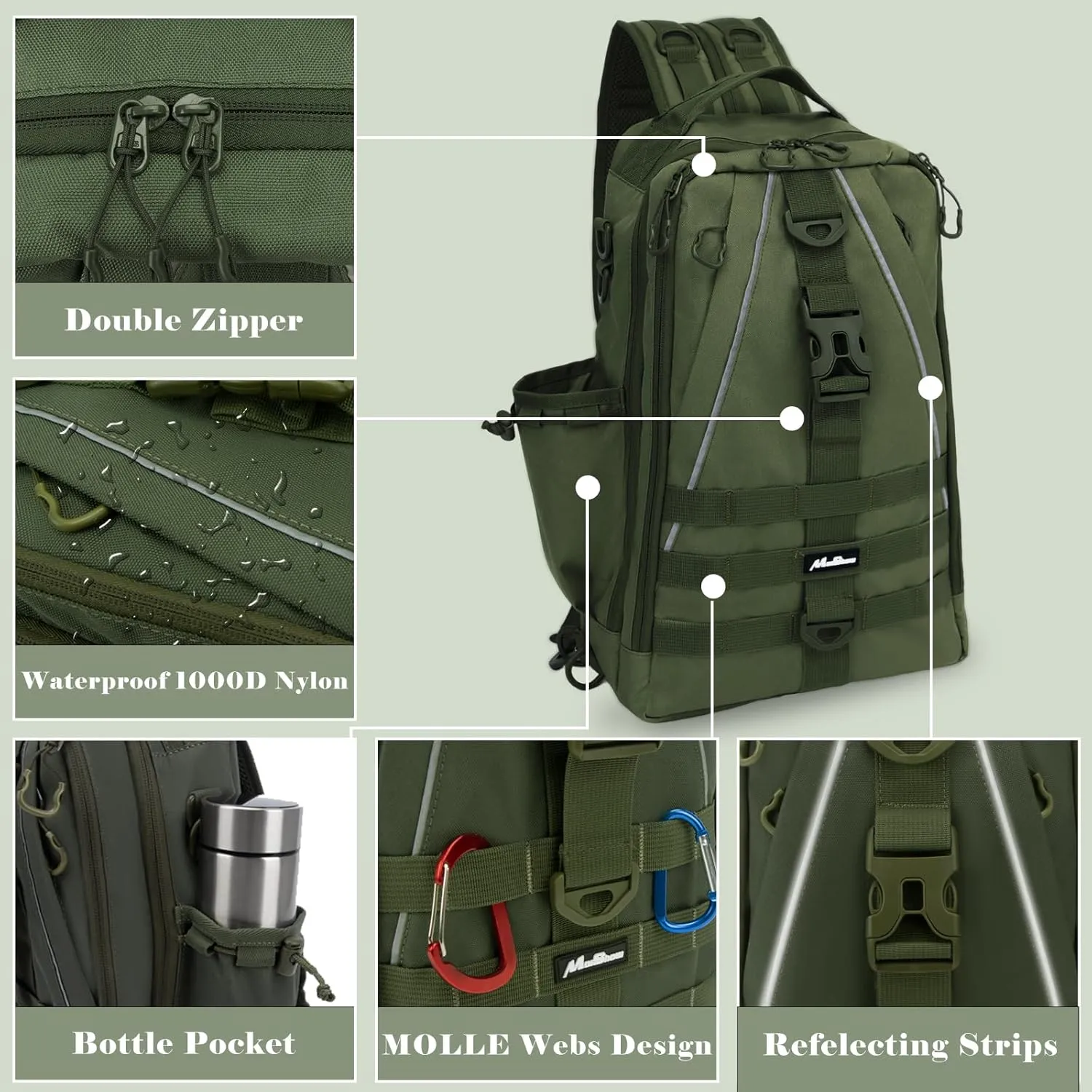 Fishing Backpack with Rod Holder and Tackle Box