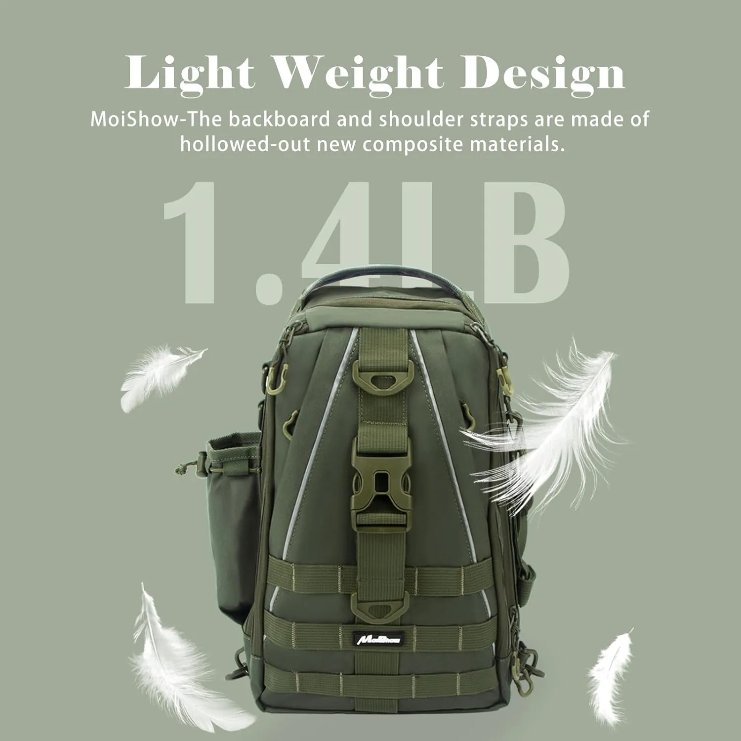 Fishing Backpack with Rod Holder and Tackle Box