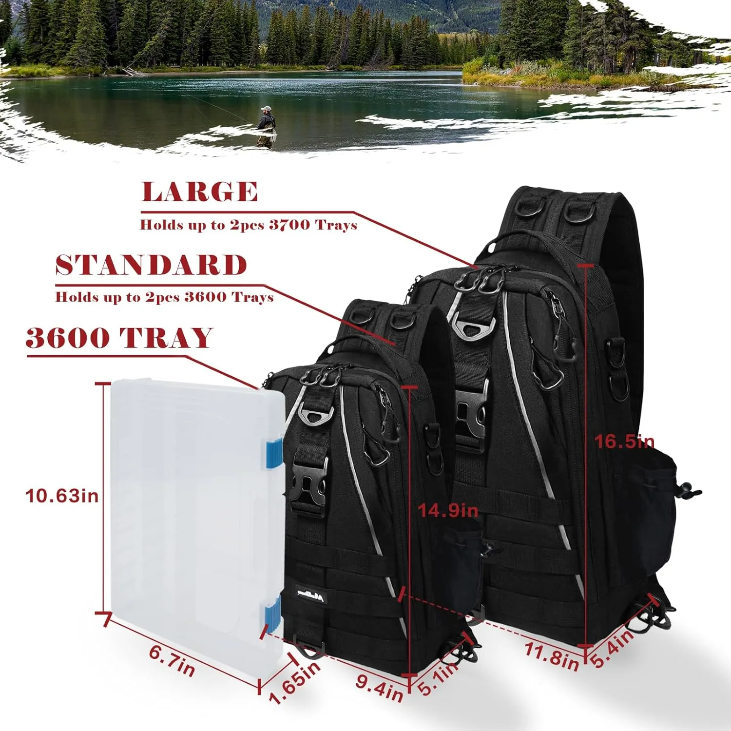 Fishing Backpack with Rod Holder and Tackle Box