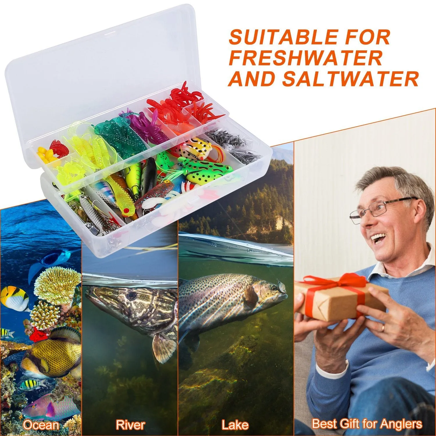Fishing Baits & Tackle Box Kit – Lifelike Lures for Saltwater & Freshwater