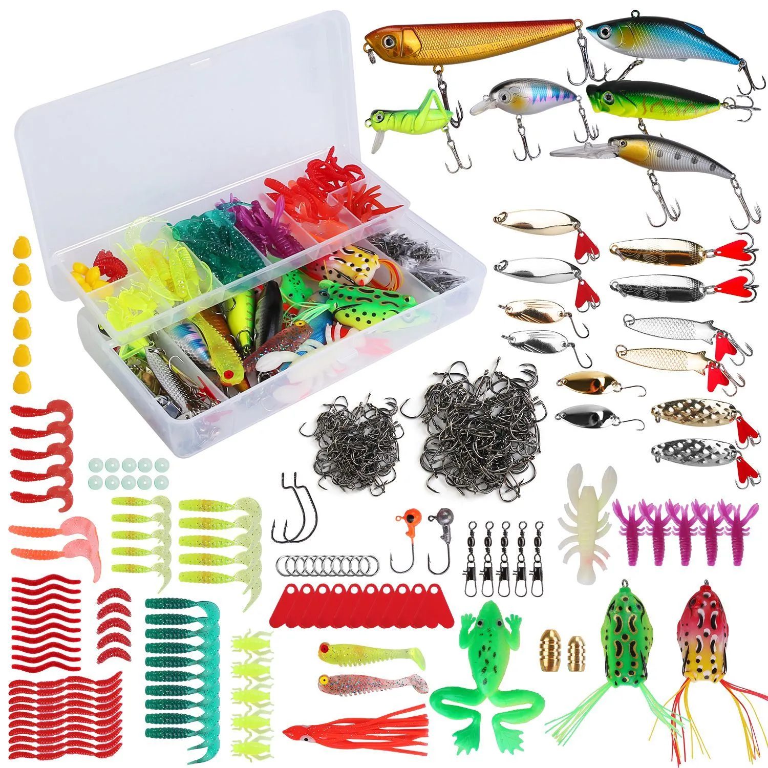 Fishing Baits & Tackle Box Kit – Lifelike Lures for Saltwater & Freshwater