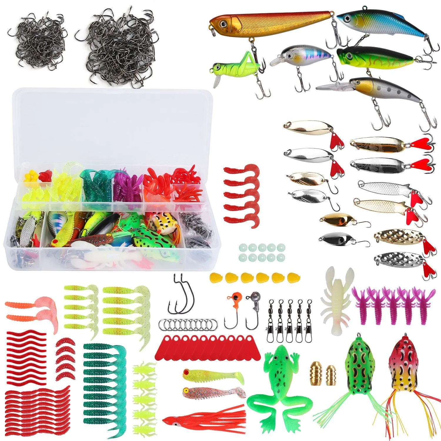 Fishing Baits & Tackle Box Kit – Lifelike Lures for Saltwater & Freshwater
