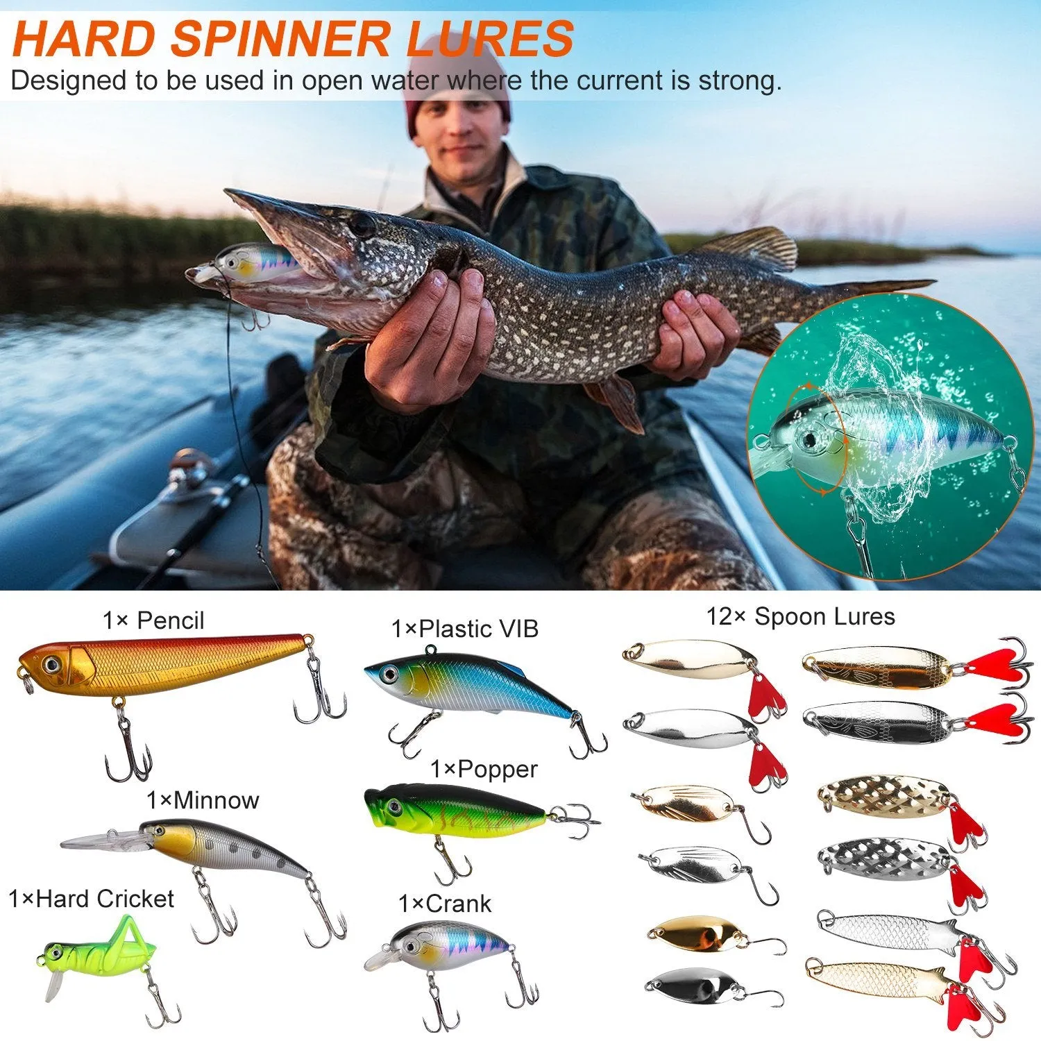Fishing Baits & Tackle Box Kit – Lifelike Lures for Saltwater & Freshwater