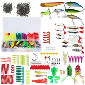 Fishing Baits & Tackle Box Kit – Lifelike Lures for Saltwater & Freshwater