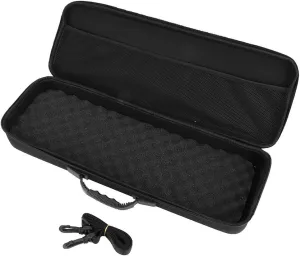 Fishing Carrying Bag, Waterproof Black Eva Fishing Rod Reel Storage Case, Anti Shock Outdoor Portable Fishing Tackle Storage Bag, with Adjustable Shoulder Strap