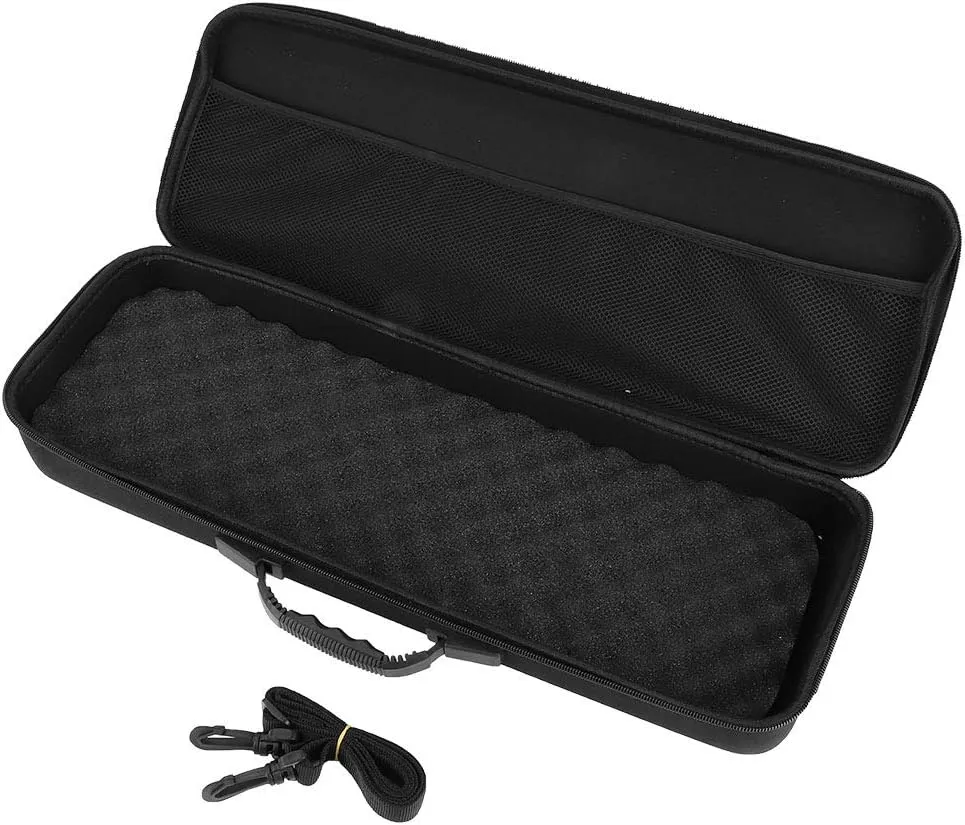 Fishing Carrying Bag, Waterproof Black Eva Fishing Rod Reel Storage Case, Anti Shock Outdoor Portable Fishing Tackle Storage Bag, with Adjustable Shoulder Strap