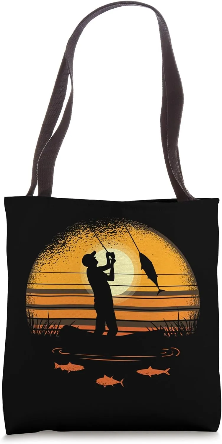 Fishing fishing rod fishing pole Fisherboat fishing Tote Bag