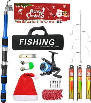 Fishing Gear Set, Travel Fishing Kit, Fishing Set, Fishing Kits for Adults, Portable Fishing Tools, Lightweight Fishing Rod, Telescopic Fishing Rod, Reel Combo Set for Fishing Enthuasists