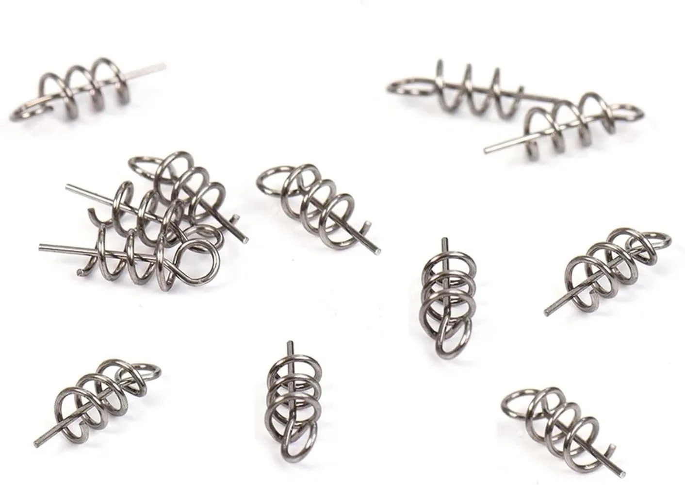 Fishing Hooks 20/40/100 Pcs/Lot Stainless Steel Spring Lock Pin Fishing Pin Screw Crank Hook Spring Twist Lock Fishing Connector Swivel Snap Soft Lure Tackle Fishing Accessories