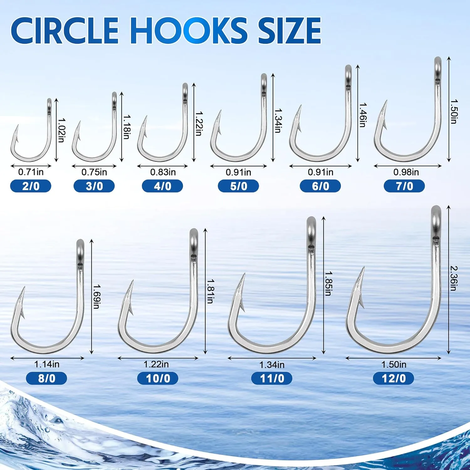 Fishing Hooks Saltwater,30PCS Marlin Trolling Hooks Extra Strong Stainless Steel Fish Hooks Offset Point Barb Live Bait Hooks Big Game Fishing Tackle