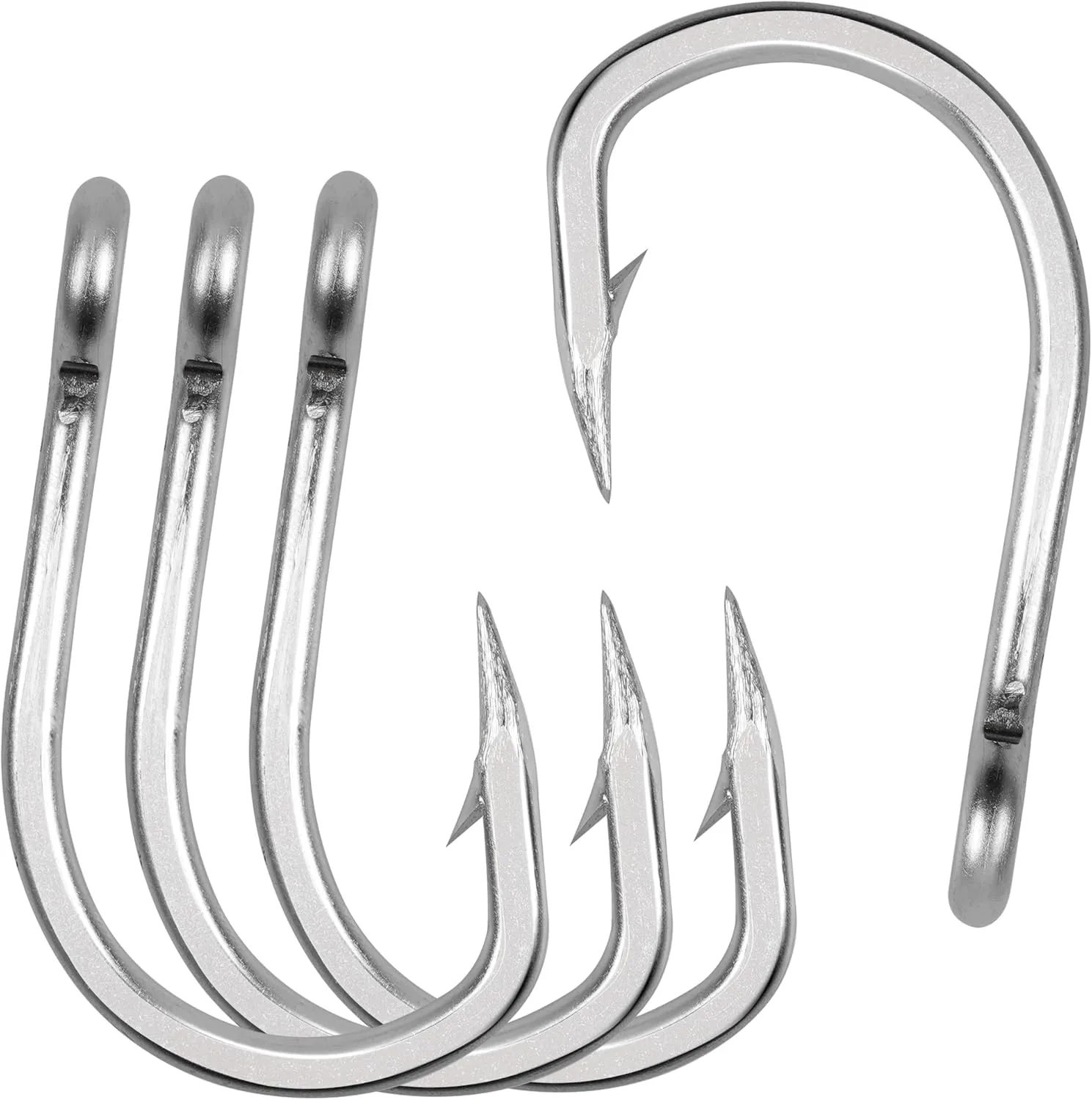 Fishing Hooks Saltwater,30PCS Marlin Trolling Hooks Extra Strong Stainless Steel Fish Hooks Offset Point Barb Live Bait Hooks Big Game Fishing Tackle
