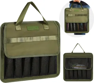 Fishing Jig Bag Large Lures Bags Saltwater & Freshwater,Slow Pitch Jigs Storage Bag Suitable For Max 10inch Jigs,Heavy Duty Offshore Fishing Jigs Lead Bag For Men Gifts Waterproof Army Green
