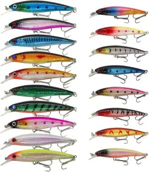 Fishing Lures Kit Set, Baits Tackle Including Crankbaits, Topwater Lures, Spinnerbaits, Worms, Jigs, Hooks, Tackle Box and More Fishing Gear Lures for Bass Trout
