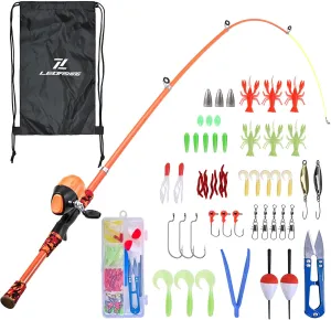 Fishing Rod and Reel Combo Full Kit Telescopic Casting Pole with Spincast Reel for