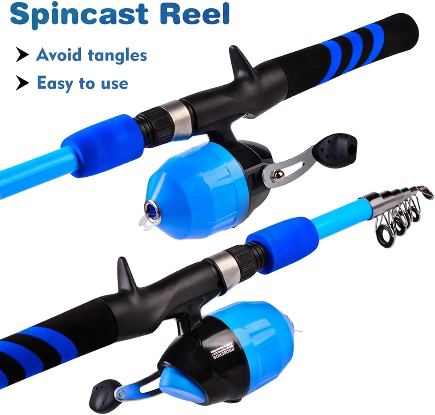 Fishing Rod for Kids,Soft Portable Telescopic Kid Fishing Pole Set - Breathable Wear-Resistant Fish Rod & Reel Combos for Camping, Hiking, Backpacking