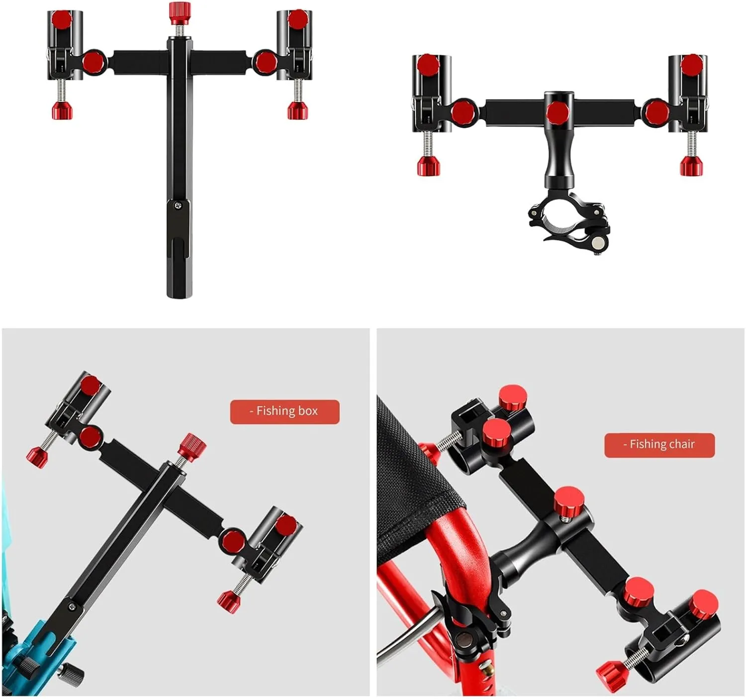 Fishing Rod Holder Adjustable Rotating Bracket Double Fortresses Bracket Fishing Tackle Accessories Easy to Use