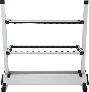 Fishing Rod Rack, Fishing Rod Organizer, Portable Fishing Rod Holder for All Poles, Hold 24 Rods, Aluminum Alloy Silver Black Rod Holder (24 Rods Rack)