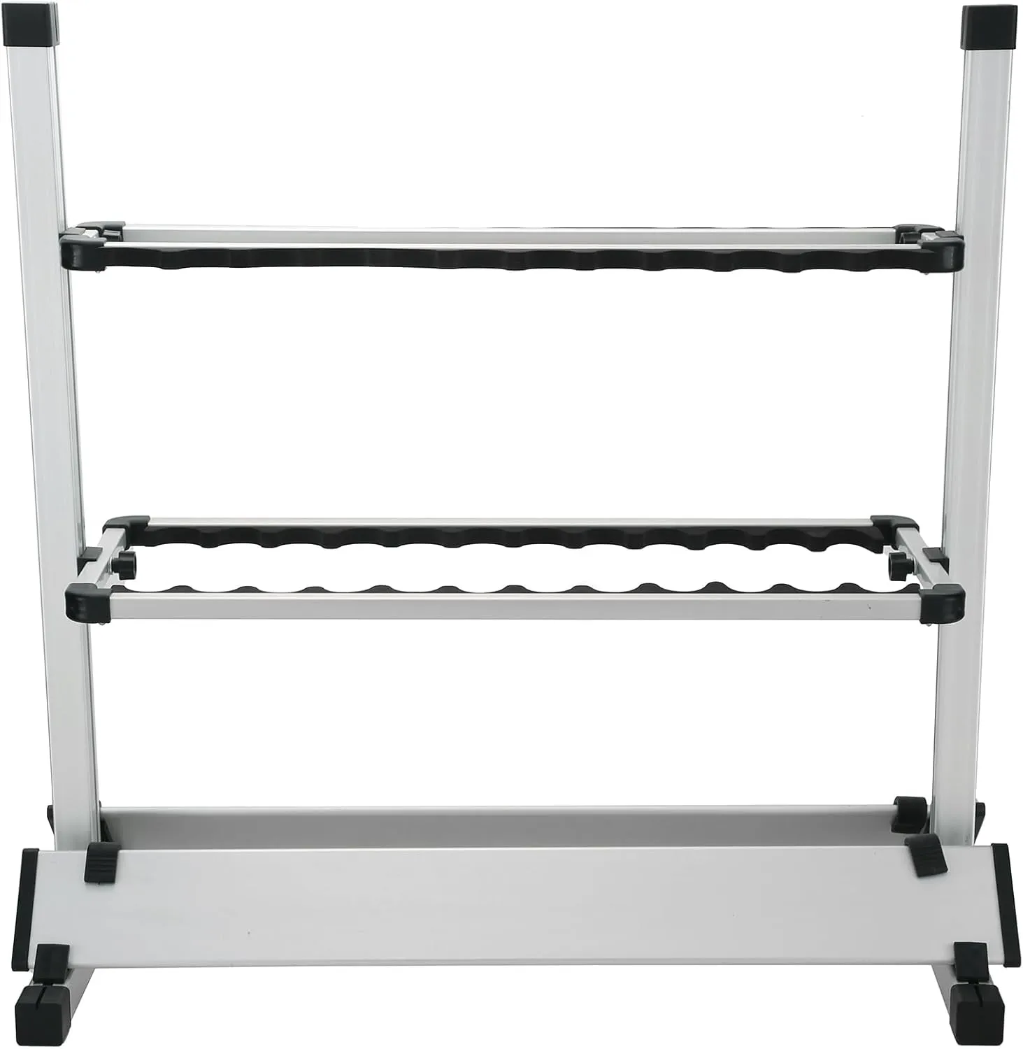 Fishing Rod Rack, Fishing Rod Organizer, Portable Fishing Rod Holder for All Poles, Hold 24 Rods, Aluminum Alloy Silver Black Rod Holder (24 Rods Rack)