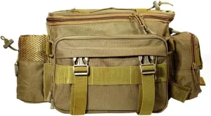Fishing Tackle Bag suitable for saltwater or freshwater fishing Waterproof material Padded shoulder strap Tackle storage.