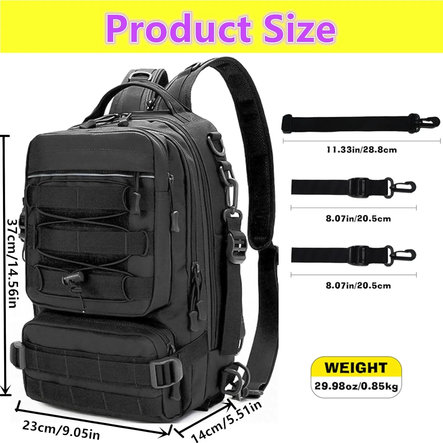 Fishing Tackle Bag with Rod & Gear Holder, 3D Breathable Mesh Water-Resistant Fishing Backpack Sling Bag for Outdoor Sports