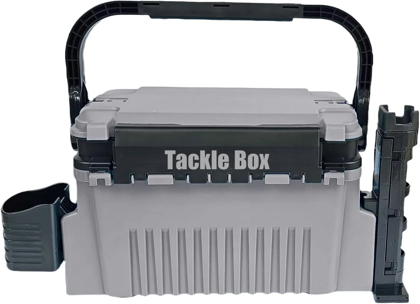 Fishing Tackle Box Fishing Tackle Storage Fishing Bucket with Rod Holder Live Fish Bait Bucket Multifunctional Outdoor Fishing Box Fishing Tools Multi-Functional (Gray, Big)