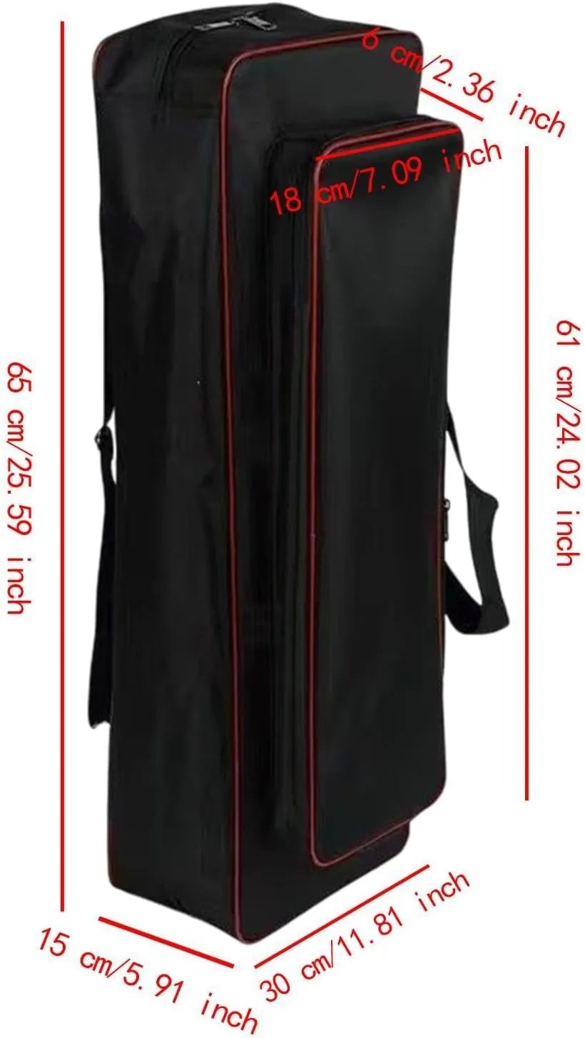 Fishing Tools Bag Fishing Rod Case Adjustable Shoulder Strap Large Capacity Rod Carrier Shoulders Bag for Ice Fishing Travel, Black, 65cm