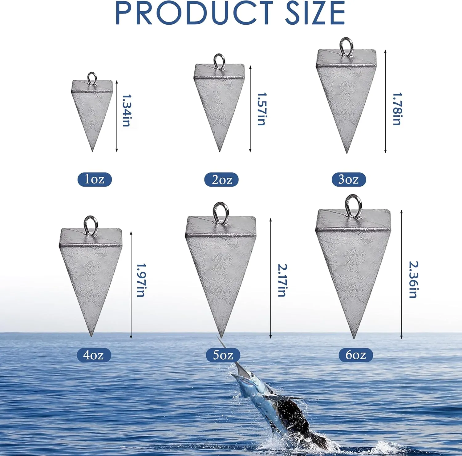 Fishing Weights Sinkers Pyramid Sinkers Surf Fishing Sinkers for Saltwater Fishing Gear Tackle 1oz 2oz 3oz 4oz 5oz 6oz 8oz 10oz 12oz 14oz 16oz