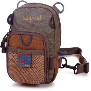 fishpond San Juan Vertical Fly Fishing Chest Pack, Fits up to Two Tackle or Fly Boxes, Lightweight Fishing Bag with Padded Neck Strap – Sand/Saddle Brown