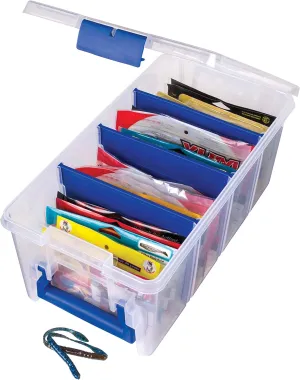 Flambeau Outdoors 4510 Clear Fishing Tackle Box Organizer - Super Half Satchel Soft Fishing Lure Storage Boxes, Bait Box Fishing Tackle Organizer, Tuff Tainer Tackle Box with Zerust Anti-Rust Dividers