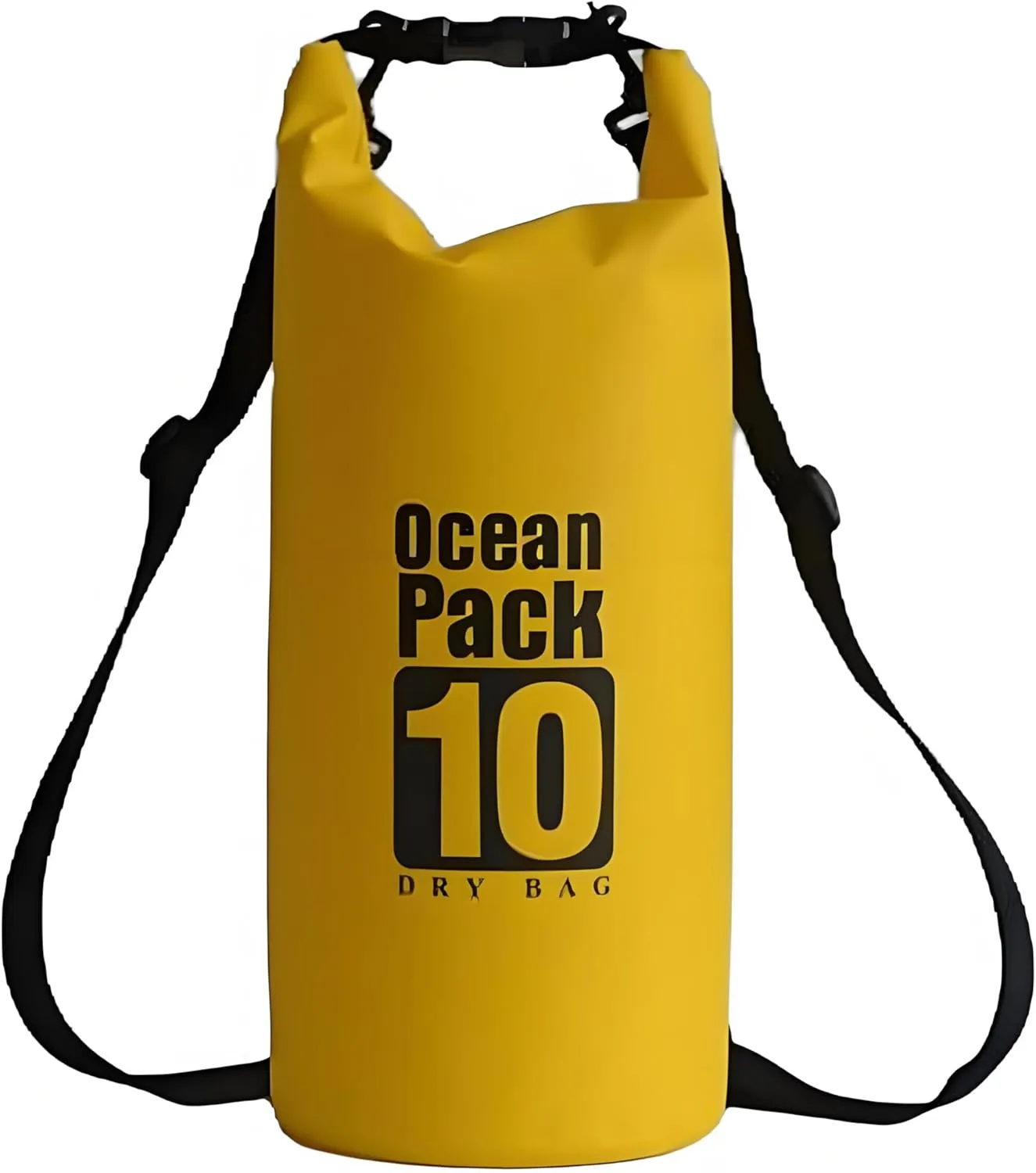 Floating Waterproof Dry Bag Backpack 5L/10L/20L, Roll Top Bag for Kayaking, Rafting, Boating, Swimming, Camping, Hiking, Beach, Fishing, Waterproof Beach Bag. (Yellow, 10L)