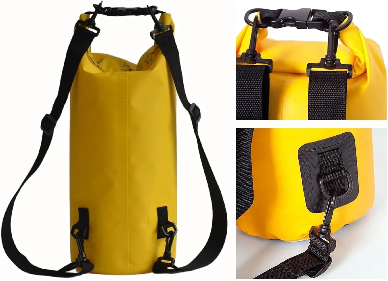 Floating Waterproof Dry Bag Backpack 5L/10L/20L, Roll Top Bag for Kayaking, Rafting, Boating, Swimming, Camping, Hiking, Beach, Fishing, Waterproof Beach Bag. (Yellow, 10L)