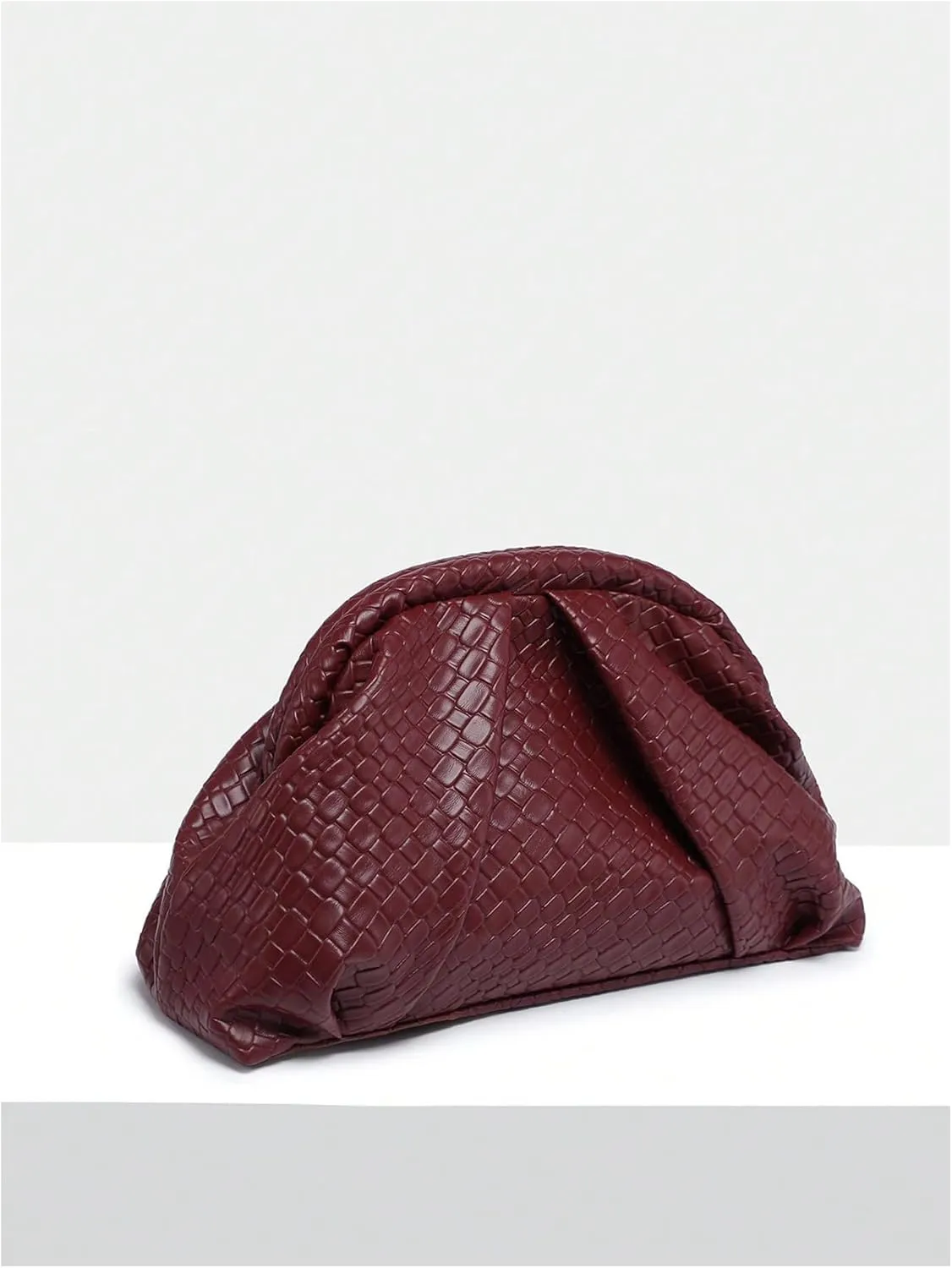 Floerns Women's Vintage Leather Ruched Bag Evening Handbag Dumpling Clutch Purse
