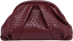 Floerns Women's Vintage Leather Ruched Bag Evening Handbag Dumpling Clutch Purse