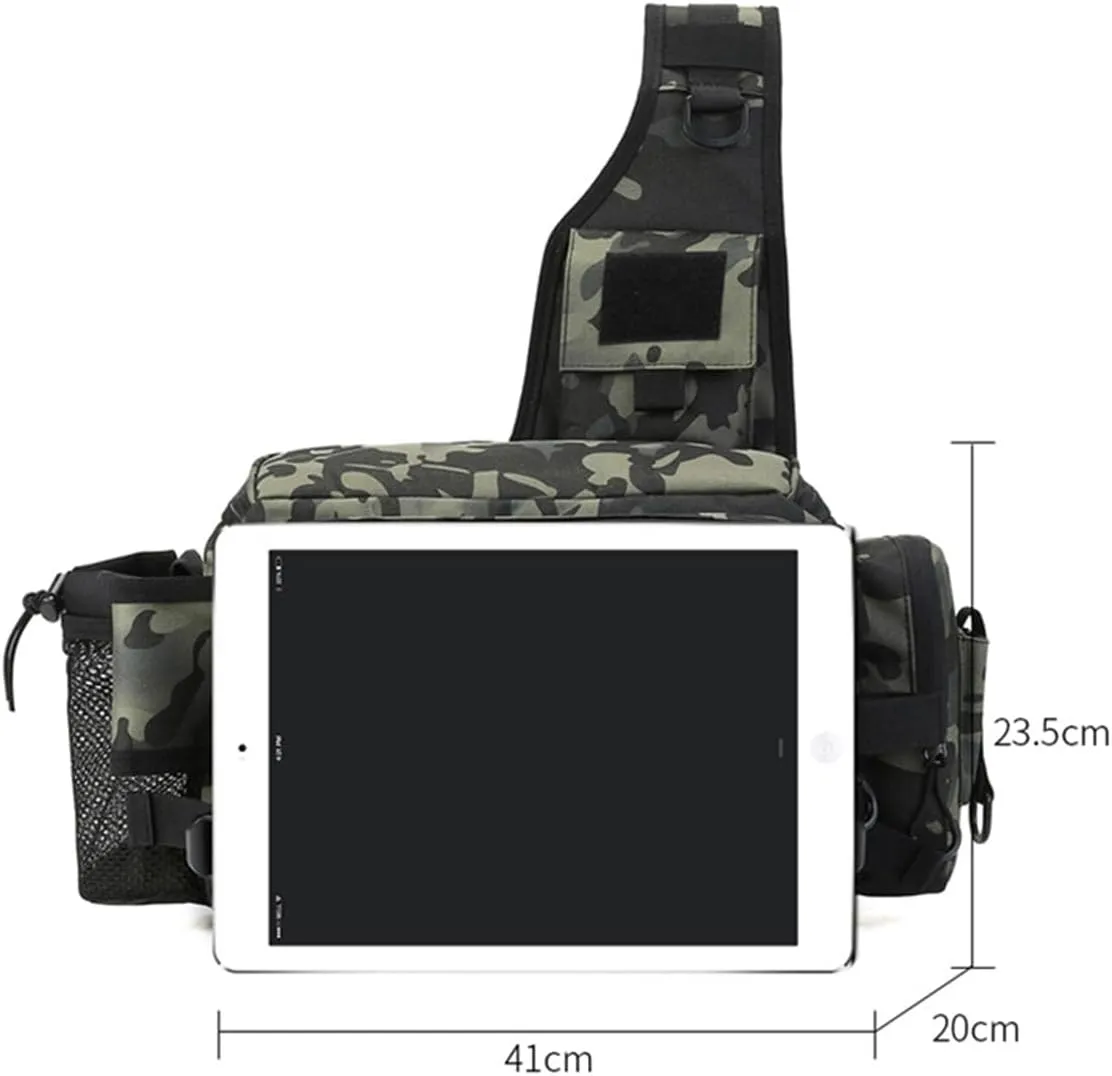 Fly Fishing Waist Tackle Bag, Large Capacity Outdoor Waterproof Fishing Tackle Bag Storage Gear (A)