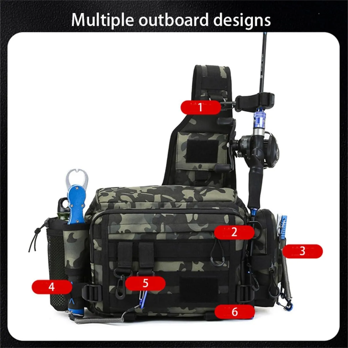 Fly Fishing Waist Tackle Bag, Large Capacity Outdoor Waterproof Fishing Tackle Bag Storage Gear (A)