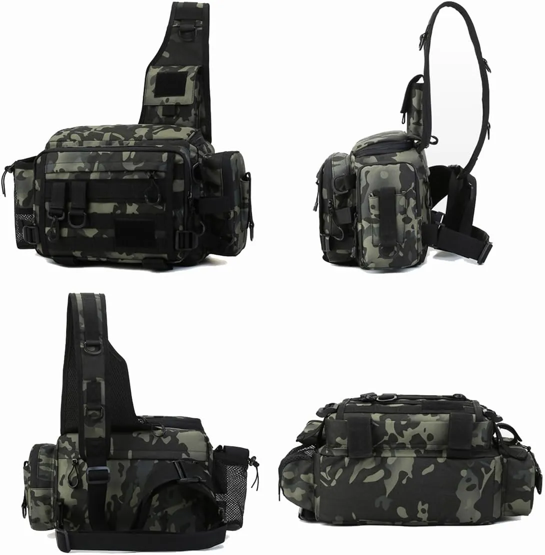 Fly Fishing Waist Tackle Bag, Large Capacity Outdoor Waterproof Fishing Tackle Bag Storage Gear (A)
