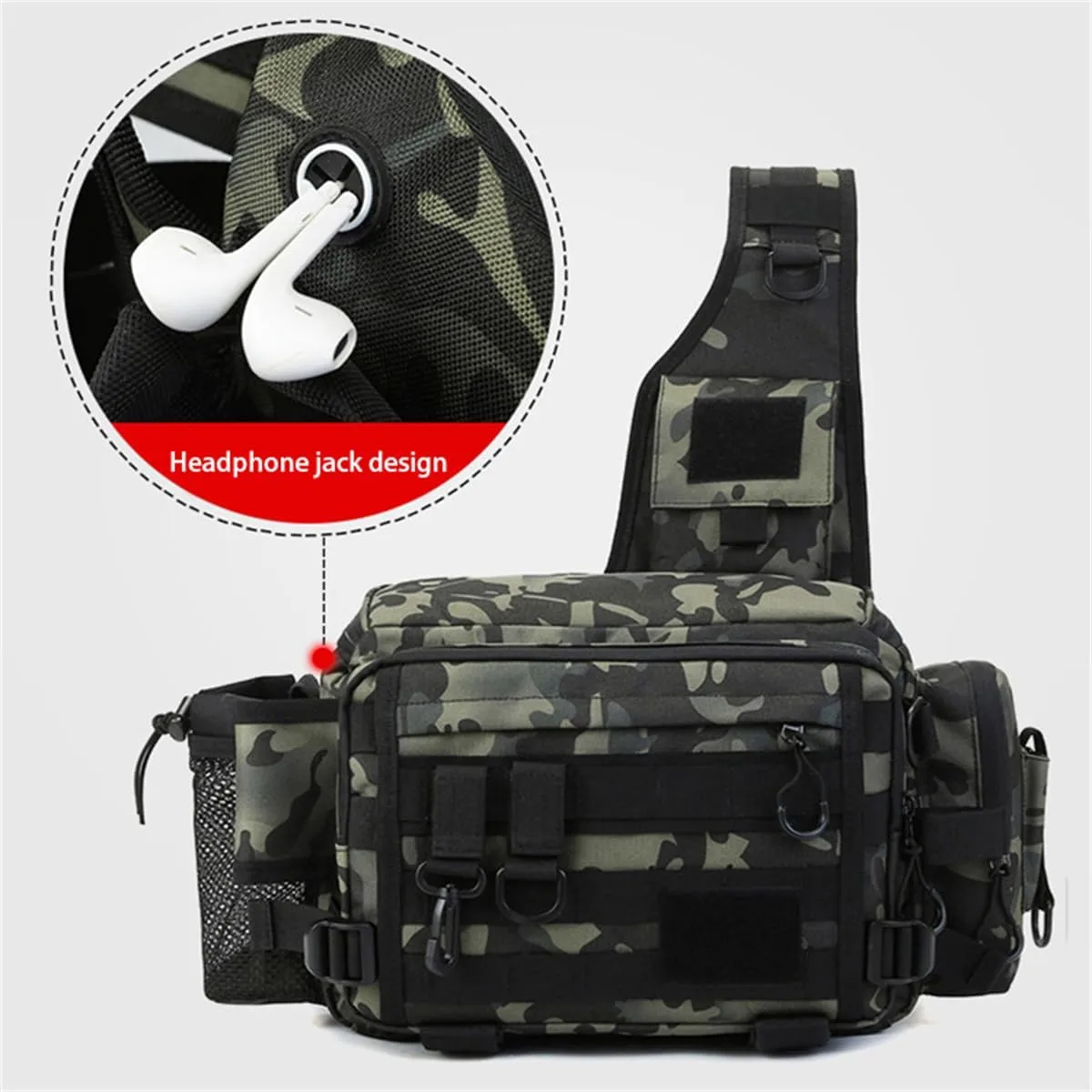 Fly Fishing Waist Tackle Bag, Large Capacity Outdoor Waterproof Fishing Tackle Bag Storage Gear (A)