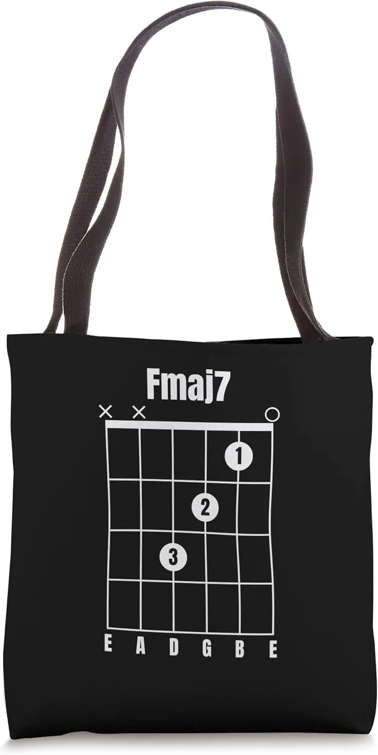 Fmaj7 Guitar Chord Music Instrument Tablature Guitarist Tote Bag