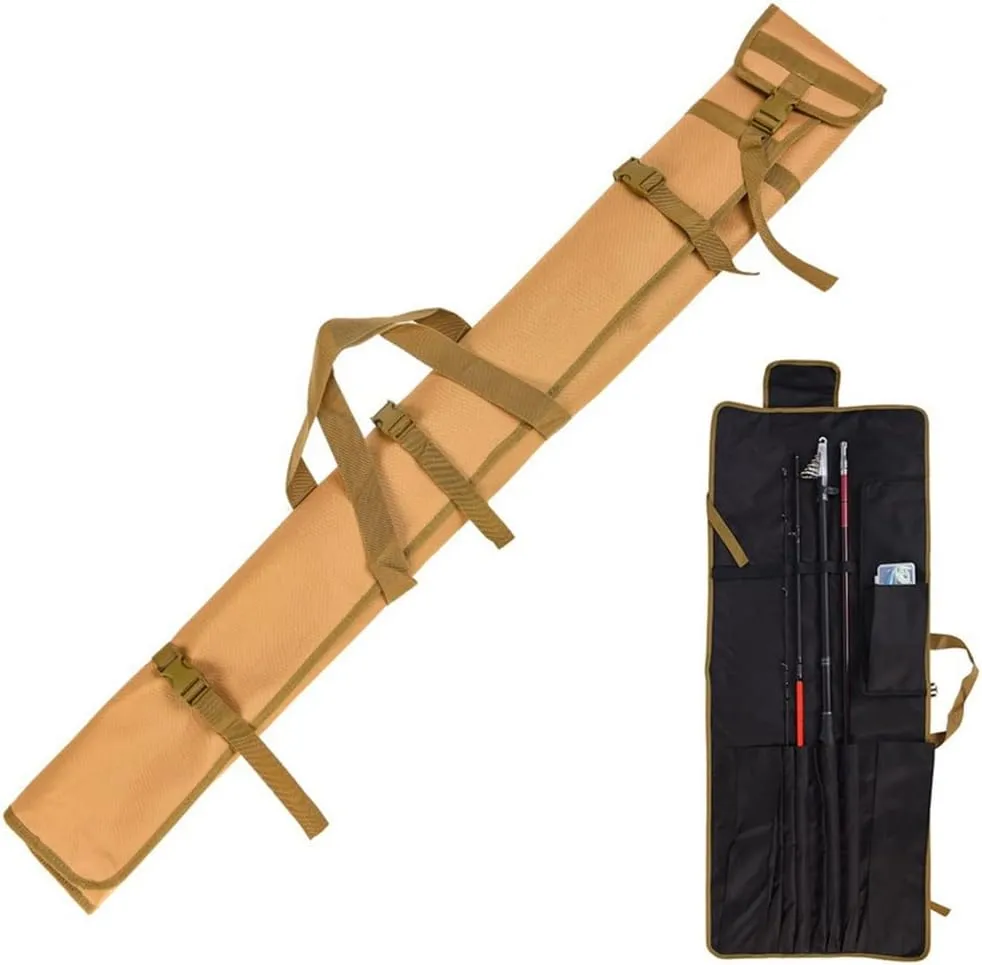 Foldable Fishing Rod Cover Bag Outdoor Travel Fishing Tackle Storage Shoulder Bag for Carp Fishing Rod