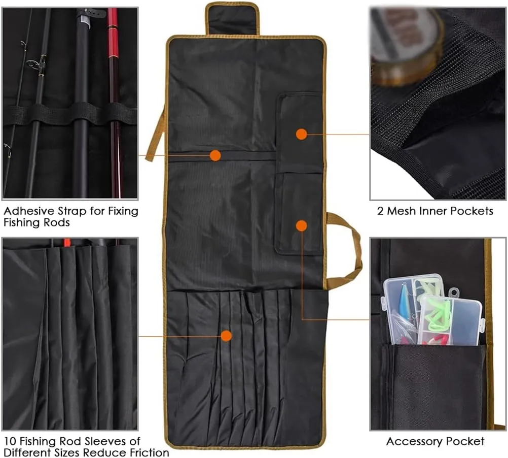 Foldable Fishing Rod Cover Bag Outdoor Travel Fishing Tackle Storage Shoulder Bag for Carp Fishing Rod