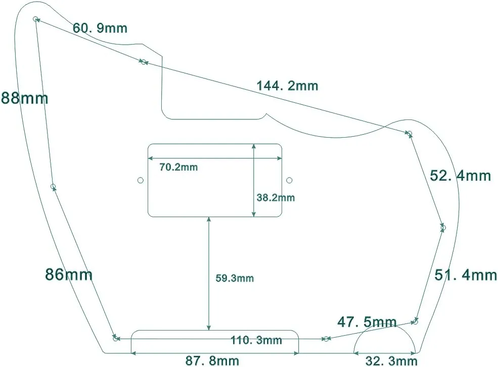 For Fender Warmoth MJT Telemaster Jazzcaster PAF Style Guitar Pickguard Scratch Plate (3 Ply Black)