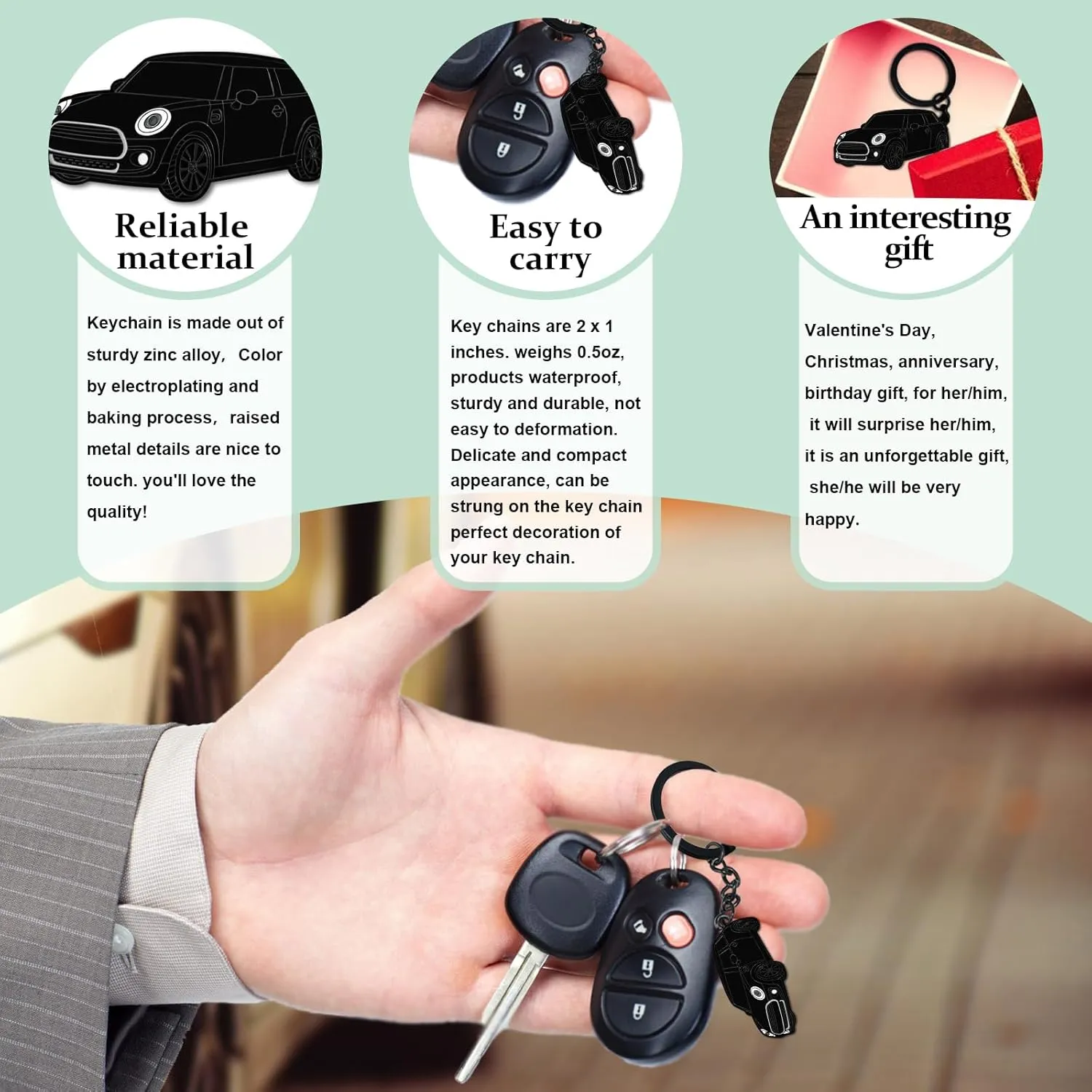 For Mini Cooper Keychain，For Mini Cooper/Cooper S Accessories 2014-2022，Metal Keychain