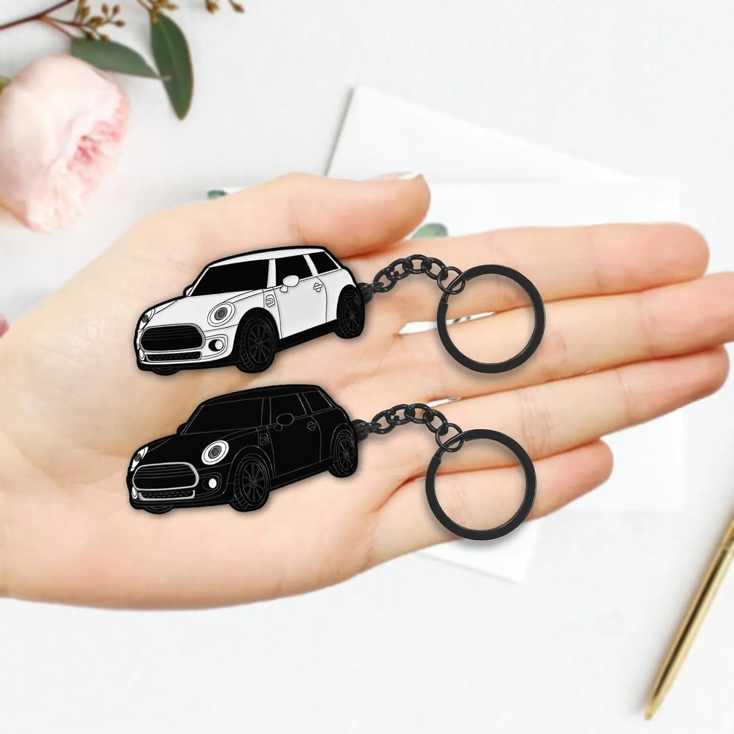 For Mini Cooper Keychain，For Mini Cooper/Cooper S Accessories 2014-2022，Metal Keychain