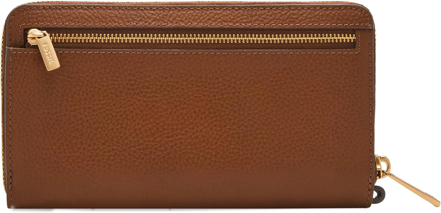 Fossil Women's Liza Leather Zip Around Clutch Wallet with Wristlet Strap