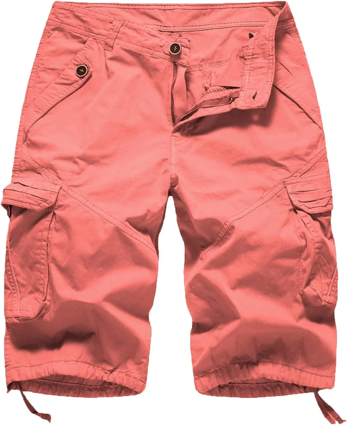 FOURSTEEDS Womens Casual Loose Fit Multi-Pocket Camouflage Twill Bermuda Cargo Shorts with Belt
