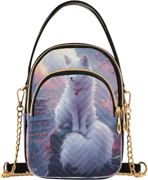 Fox Tower Blossom Branch Crossbody Bag for Women Mini Cell Phone Purse Women's Shoulder Handbag