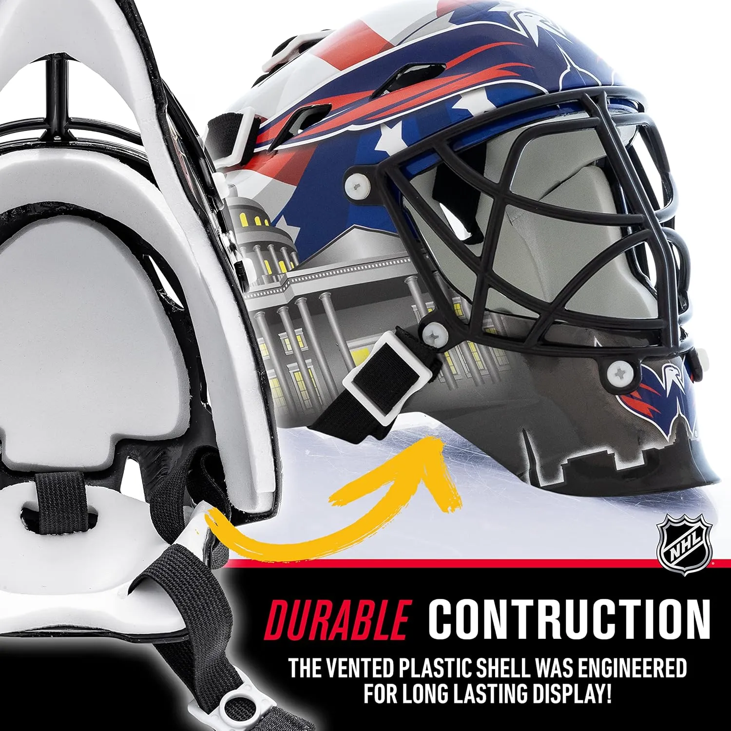 Franklin Sports NHL Team Logo Mini Hockey Goalie Mask with Case - Collectible Goalie Mask with Official NHL Logos and Colors